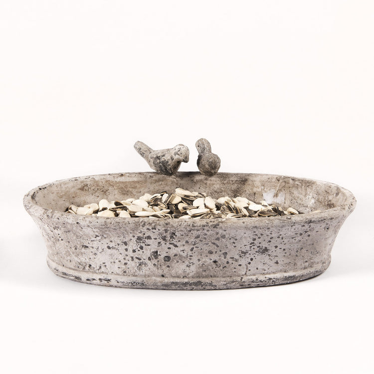 Birkdale Stone Large Oval Bowl with Birds