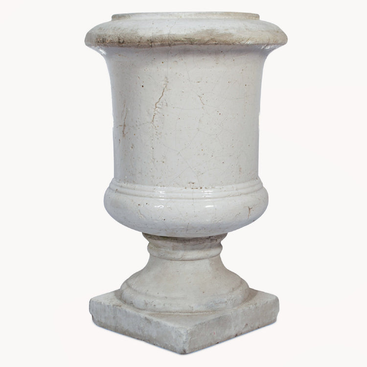 Birkdale White Glazed Stone Planter
