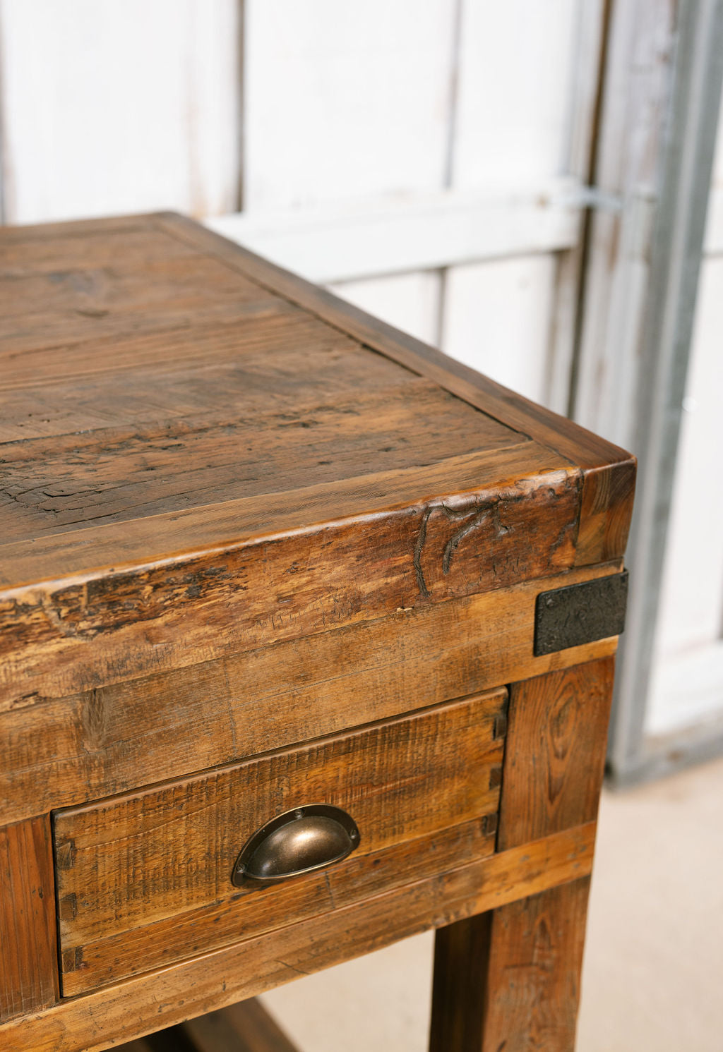 Woodcroft Bleached Pine Kitchen Island
