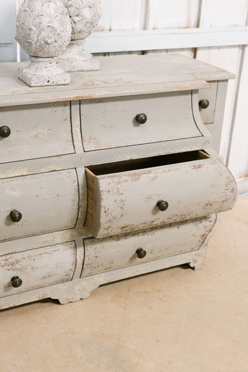 Woodcroft French Grey 8 Drawer Chest