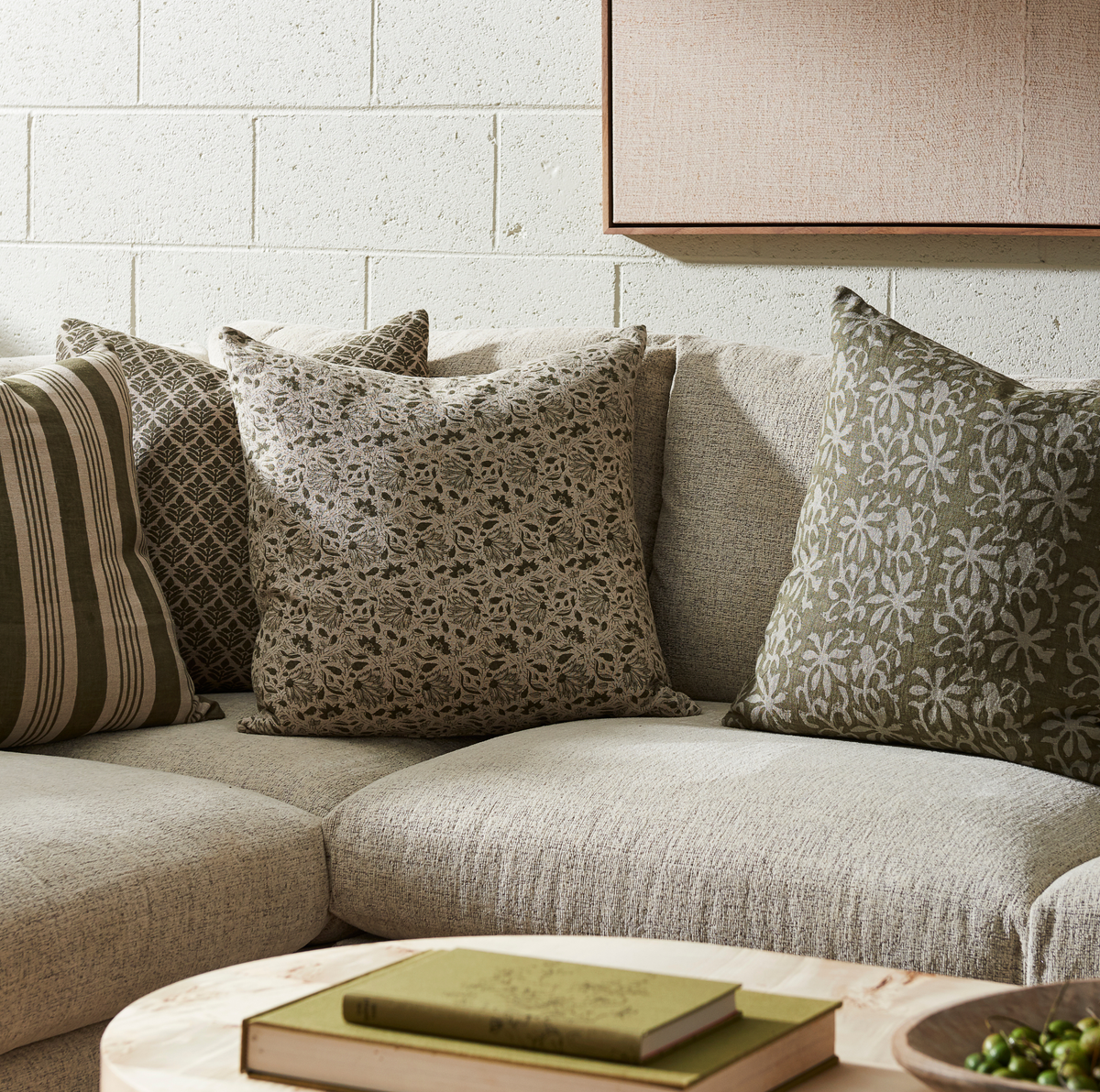 Isha Ocra Sage Pillow 22" x 22"