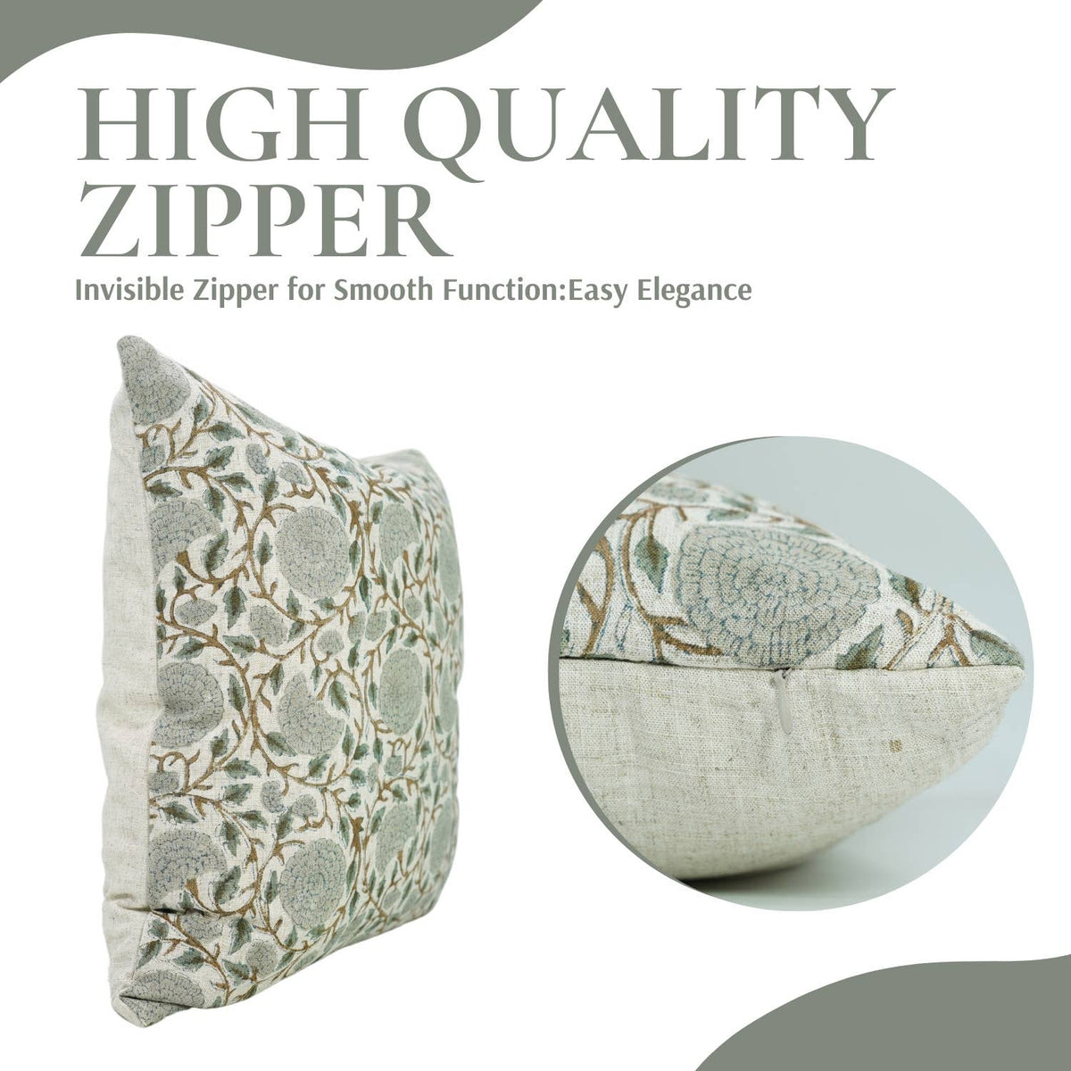 Handmade Block Print Viscose Linen Pillow Cover-Karwa Chauth