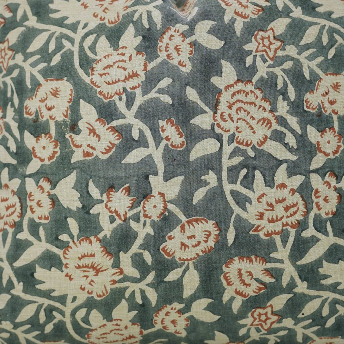 Floral Block Design Linen Blend Pillow Cover - Mriygnani
