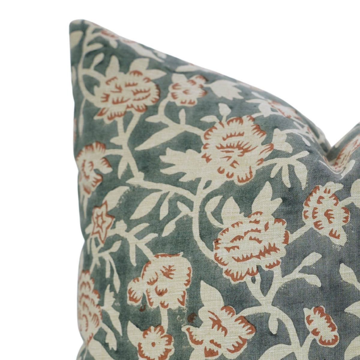Floral Block Design Linen Blend Pillow Cover - Mriygnani