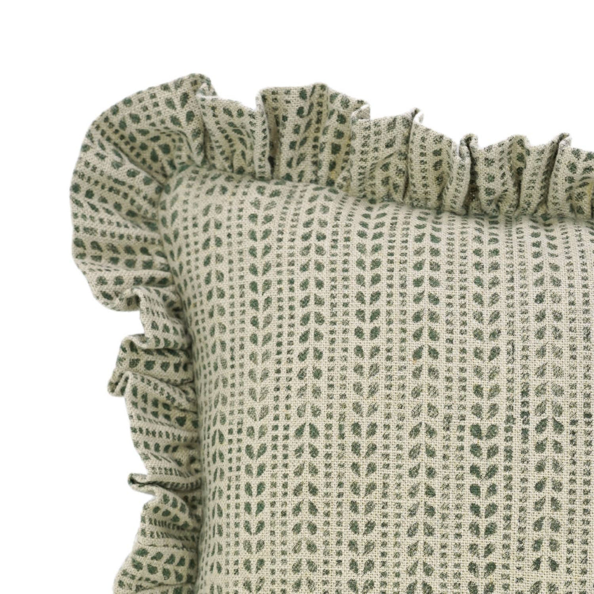 Designer Block Thick Linen Frill Pillow Cover- Ratanbel