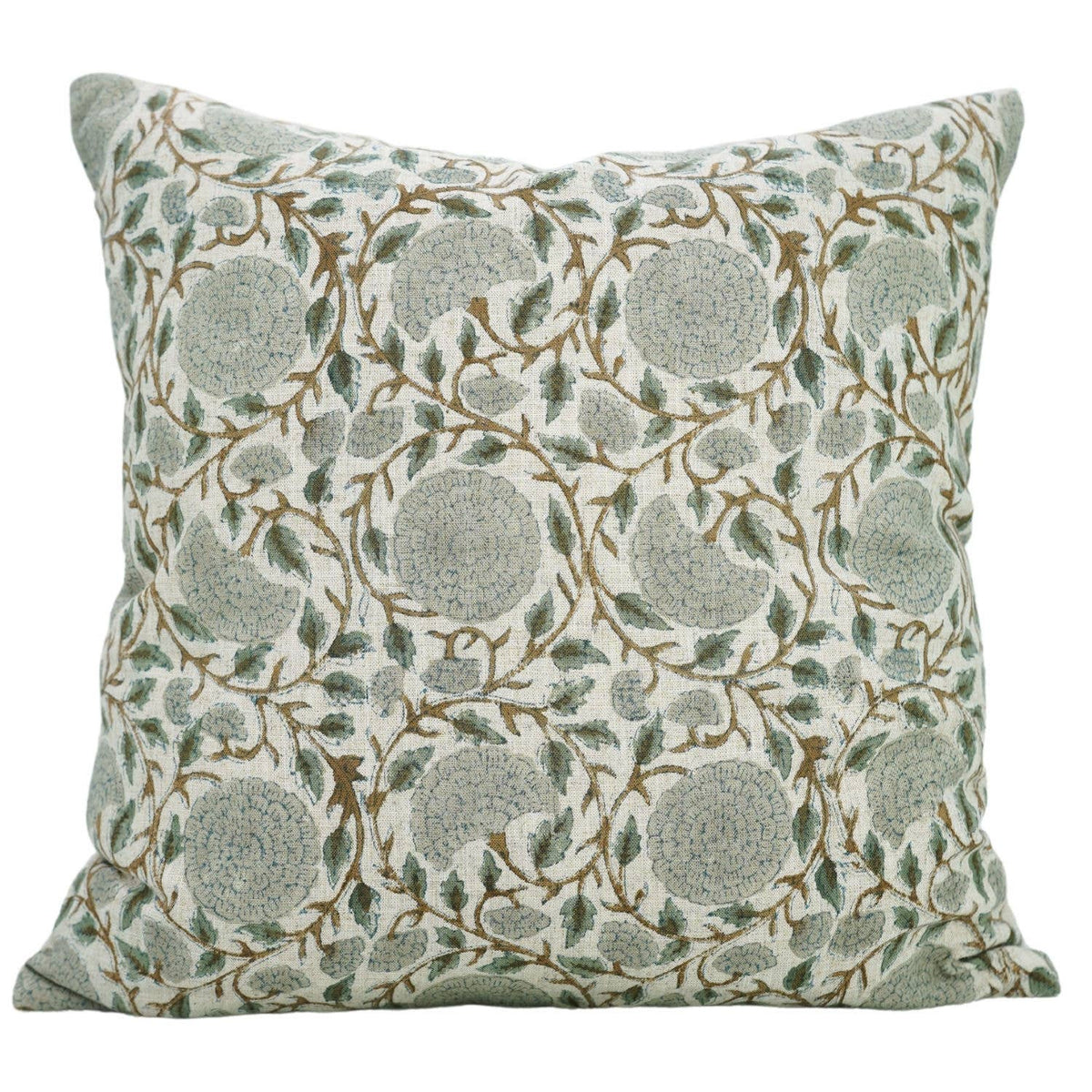 Handmade Block Print Viscose Linen Pillow Cover-Karwa Chauth