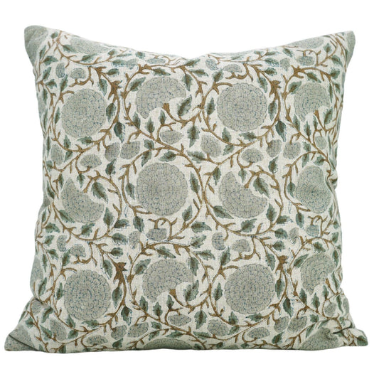Handmade Block Print Viscose Linen Pillow Cover-Karwa Chauth