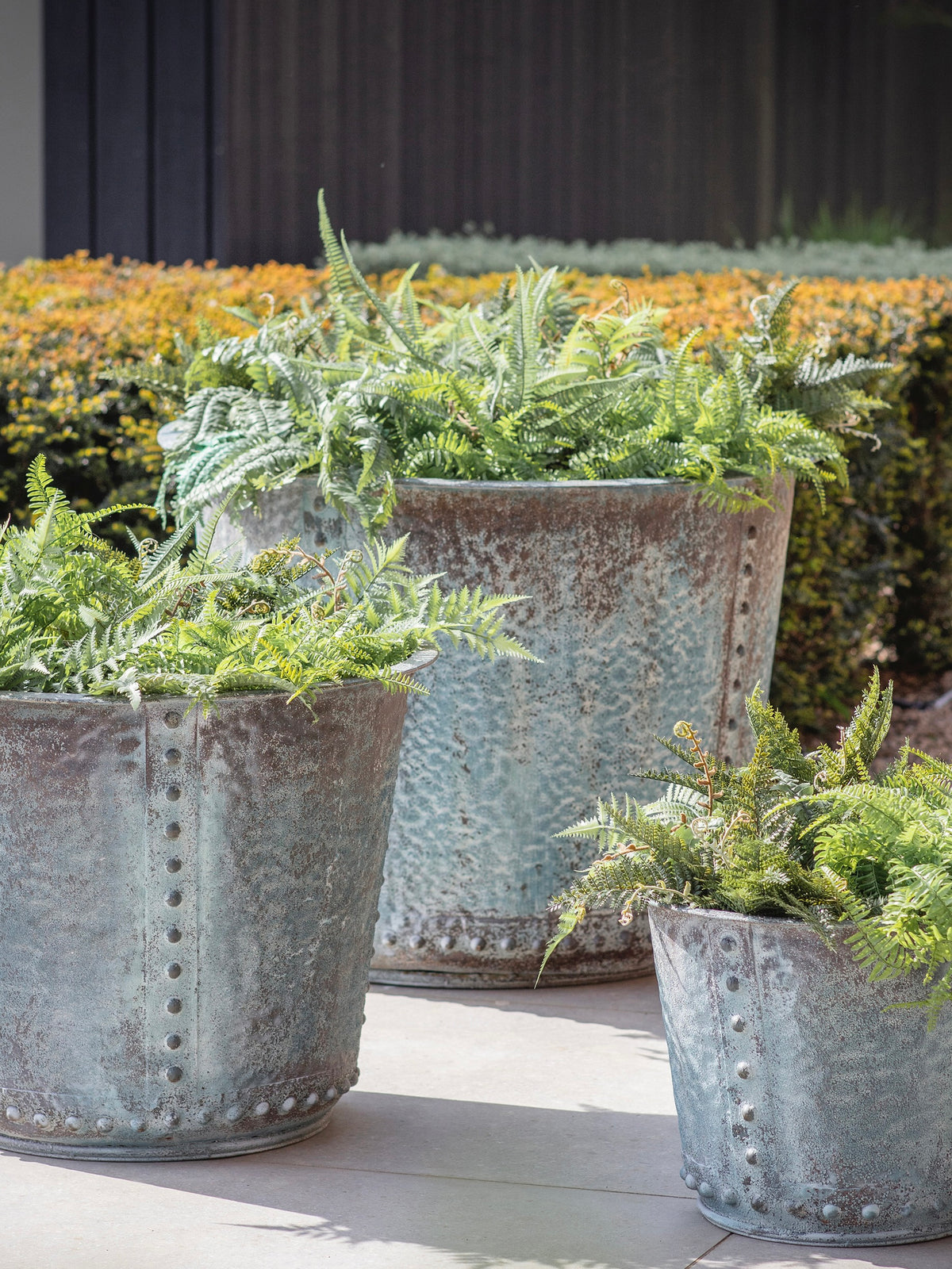 Yarnton Weathered Iron Planter Set of 3