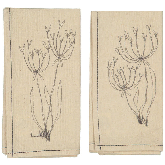 Charcoal Fennel Flower Napkins (Set of 4)