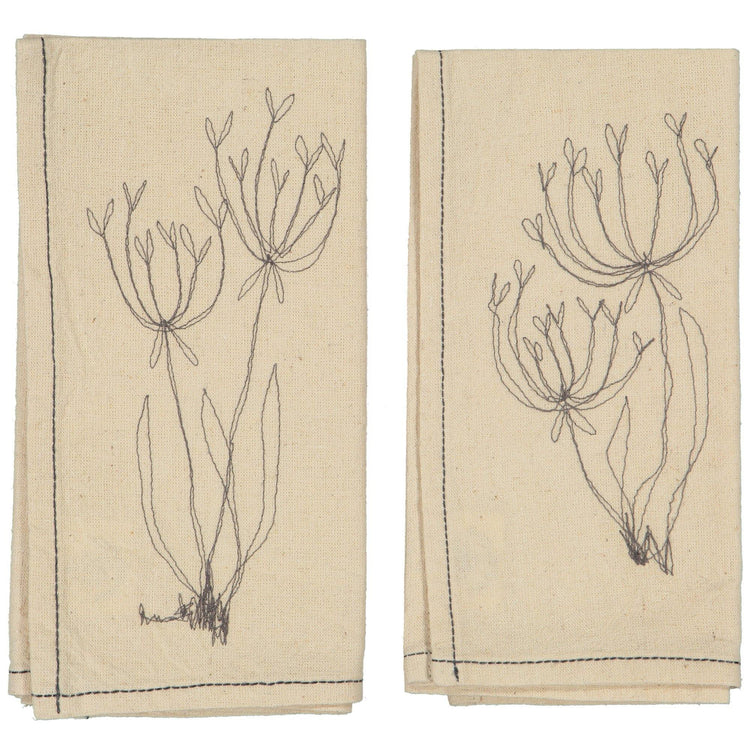 Charcoal Fennel Flower Napkins (Set of 4)