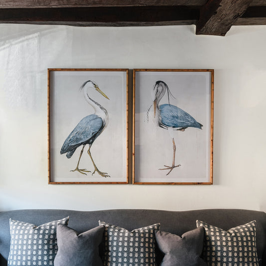 Brookby Set of 2 Framed Blue Heron Birds Wall Art