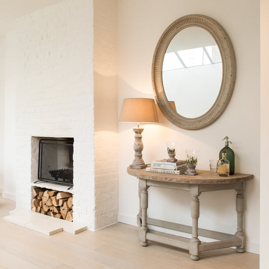 Wilton Oval Mirror in Grey Finish