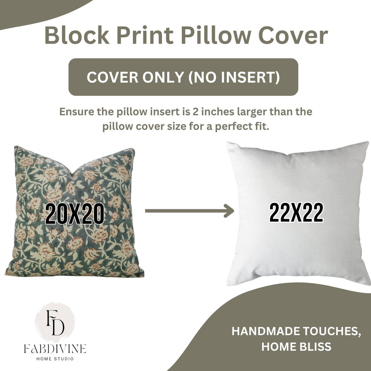 Floral Block Design Linen Blend Pillow Cover - Mriygnani