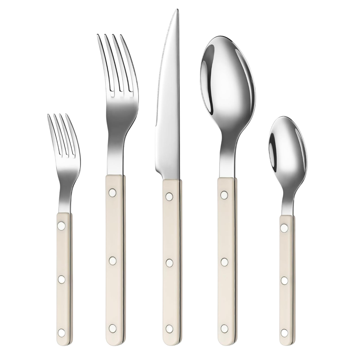 20-Piece Flatware Set for 4 - Cream Color French Cutlery