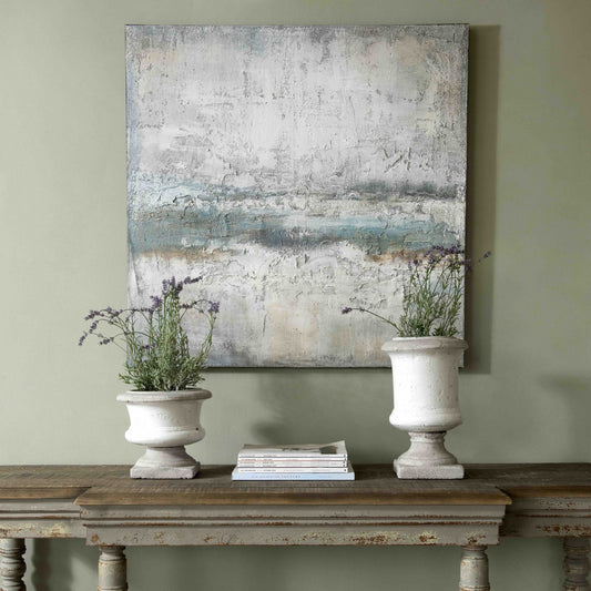 Birkdale White Glazed Stone Planter
