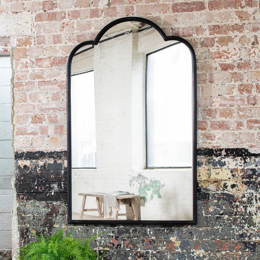 Brookby Industrial Black Iron Mirror