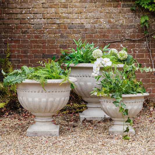 Yarnton Set of 3 Rusted White Iron Planters