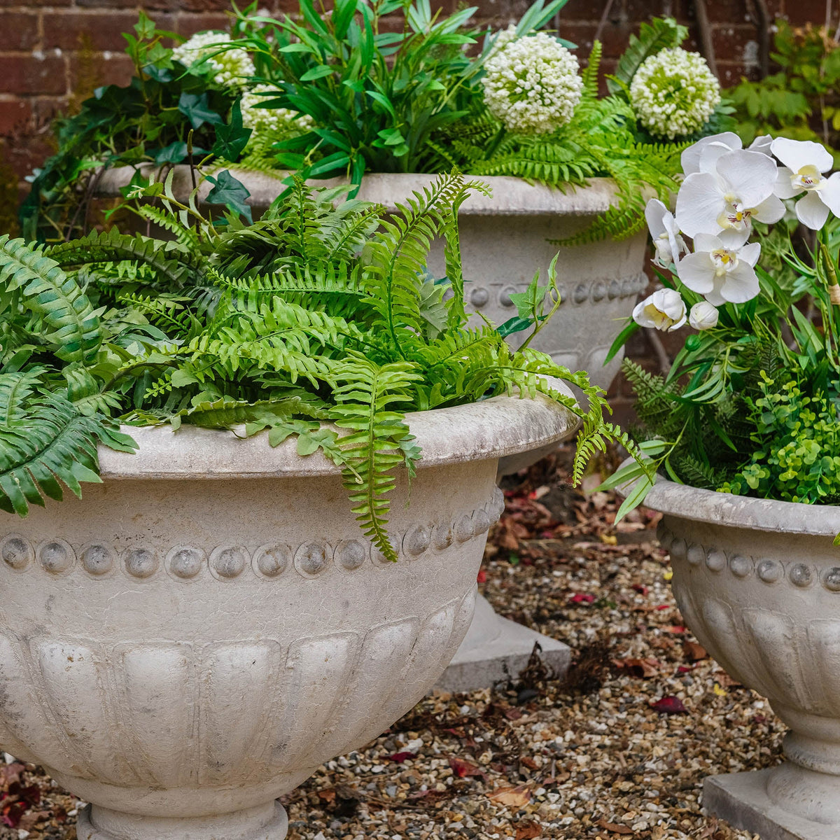 Yarnton Set of 3 Rusted White Iron Planters