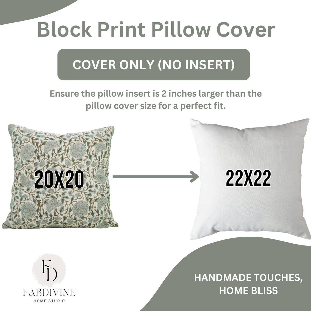 Handmade Block Print Viscose Linen Pillow Cover-Karwa Chauth