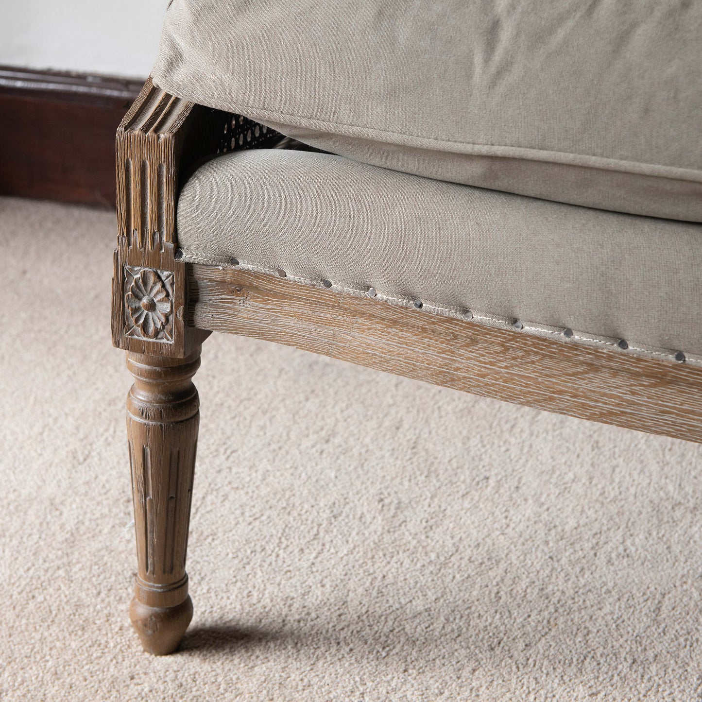 Marlborough Grey Wash Bergere Sofa