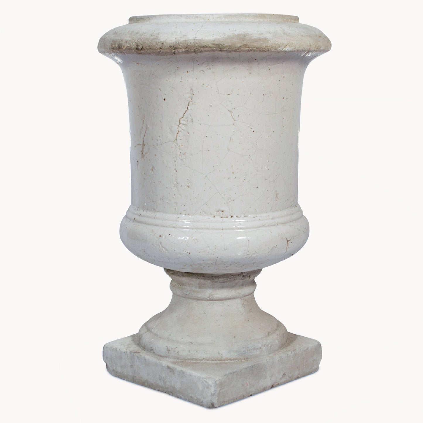 Birkdale White Glazed Stone Planter